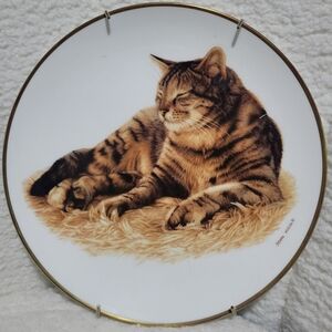 Charming Tabby Cat Decorative Plate